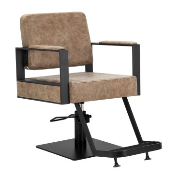 Hairdressing chair Gabbiano Modena old Brown — front view