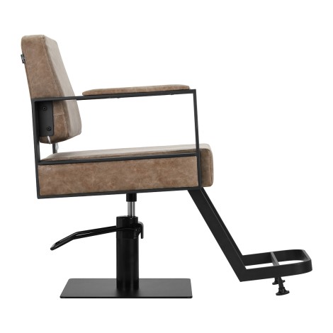 Hairdressing chair Gabbiano Modena old Brown — side view