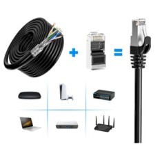 Lan Soibke 150 metrin kaapeli Wi-Fi kaapeli SFTP 10 GB / S, Musta, Käytetty