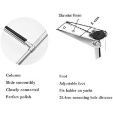 Échelle de lavabo en acier inoxydable Kaolali, 4 degrés, 150 kg