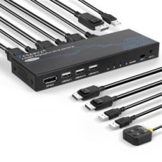Przełącznik KVM TCNEWCL Przełącznik DisplayPort 4 porty, 4K, 60 Hz DP, USB