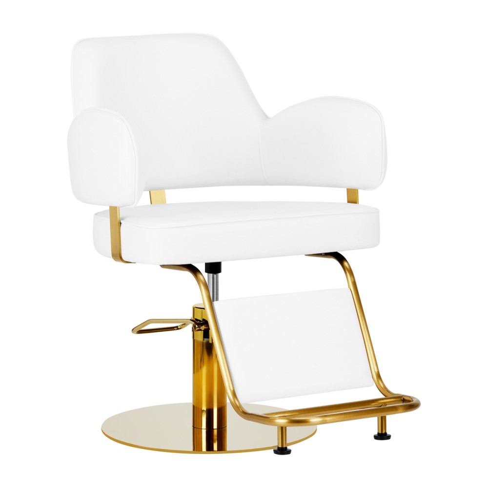 Fauteuil de coiffure Gabbiano Linz NQ Or Blanc — vue de face