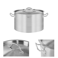 Casserole en acier inoxydable avec couvercle pour cuisinière à induction 14 L