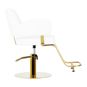 Poltrona da Parrucchiere Gabbiano Linz NQ Gold White — vista laterale