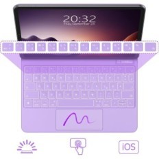 Goojodoq-Tastatur für iPad Pro 11, iPad Air5, A1895 Pro, Lila