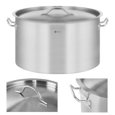 Casserole gastronomique avec couvercle en acier inoxydable pour cuisinière à induction 44 L