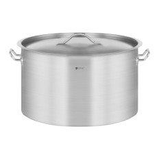 Pentola gastronomica con copertura in acciaio inox per un fornello a induzione 44 l