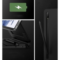 Fall mit Dexnor-Tastatur für Samsung Galaxy S7 Fe, S7 Plus, Schwarz