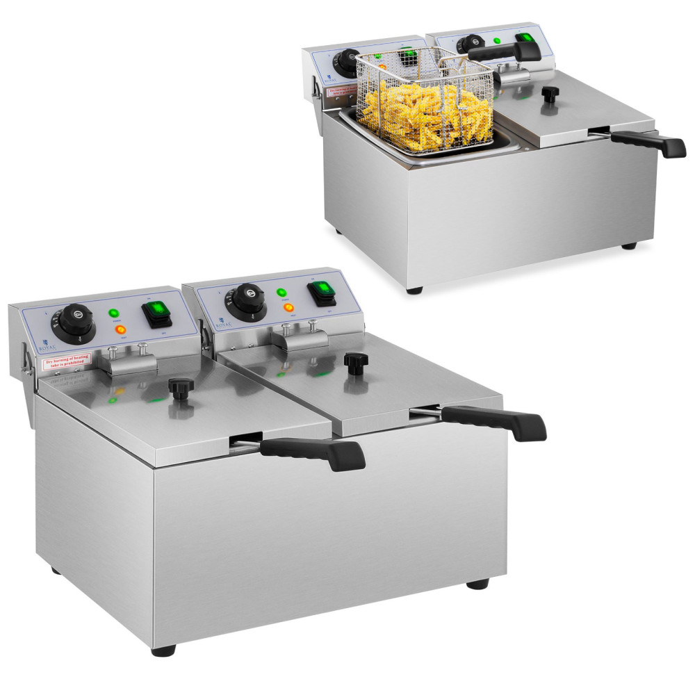 Dubbele gastronomische dubbele gastronomische 230 v 2 x 3200W 2 x 8 l