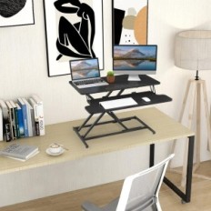 Ergomaker Sit-Stand Desktop Werkstation Computer Tafel (32 inch), Zwart