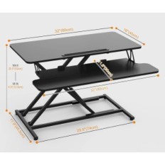 Ergomaker Sit-Stand Desktop Workstation Datorbord (32 tum), svart