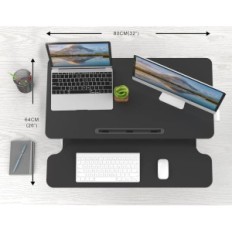 Ergomaker Sit-Stand Desktop Workstation Arvuti tabel (32 tolli), must