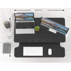 Ergomaker Sit-Stand Desktop Workstation Computer Table (32 tommer), Svart
