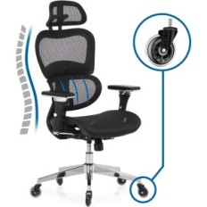 K800 καρέκλα γραφείου KRIM, 4D υποβραχιόνια, έως 125 κιλά, μαύρα, που χρησιμοποιούνται