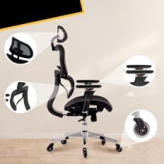 Office chair KLIM K800, kartámasz 4D, legfeljebb 125 kg, fekete, használt