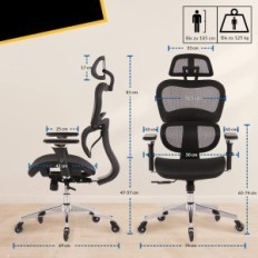 Office chair KLIM K800, kartámasz 4D, legfeljebb 125 kg, fekete, használt