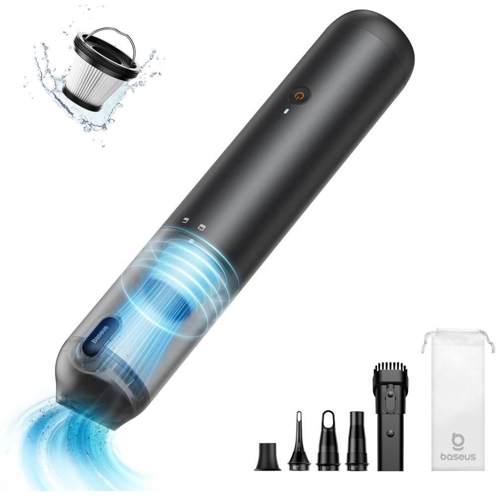 Aspirador de carro Baseus A3 Lite, Wireless, 12000 PA, USB C, 4 em 1