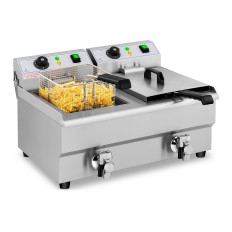 Dvojitá gastronomická elektrická fritéza s 230V 2 x 3000W 2 x 10 l