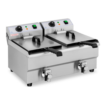 Dubbel gastronomisk elektrisk fryer med en 230V 2 x 3000W 2 x 10 liter