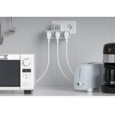 Tessan TS-323-C, 3600W MAX Muur verlengsnoer, 3 aansluitingen, 1 USB, 2 USB C