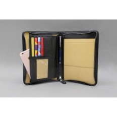 Briefcase per conferenza Noda A5 Vegan Brown Black Elegante organizzatore per documenti e note
