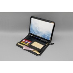 Briefcase per conferenza Noda A5 Vegan Brown Black Elegante organizzatore per documenti e note