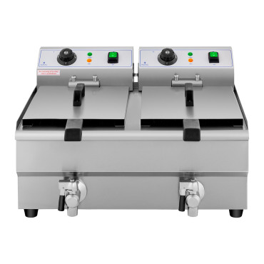 Dubbel gastronomisk elektrisk fryer med en 230V 2 x 3000W 2 x 10 liter