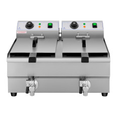 Dubbel gastronomisk elektrisk fryer med en 230V 2 x 3000W 2 x 10 liter