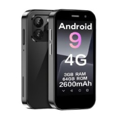 Smartphone Zokoke, 3 '' -näyttö, 2600 mAh, 3 Gt RAM, 64GB ROM, 2.0 + 5.0 MP, musta