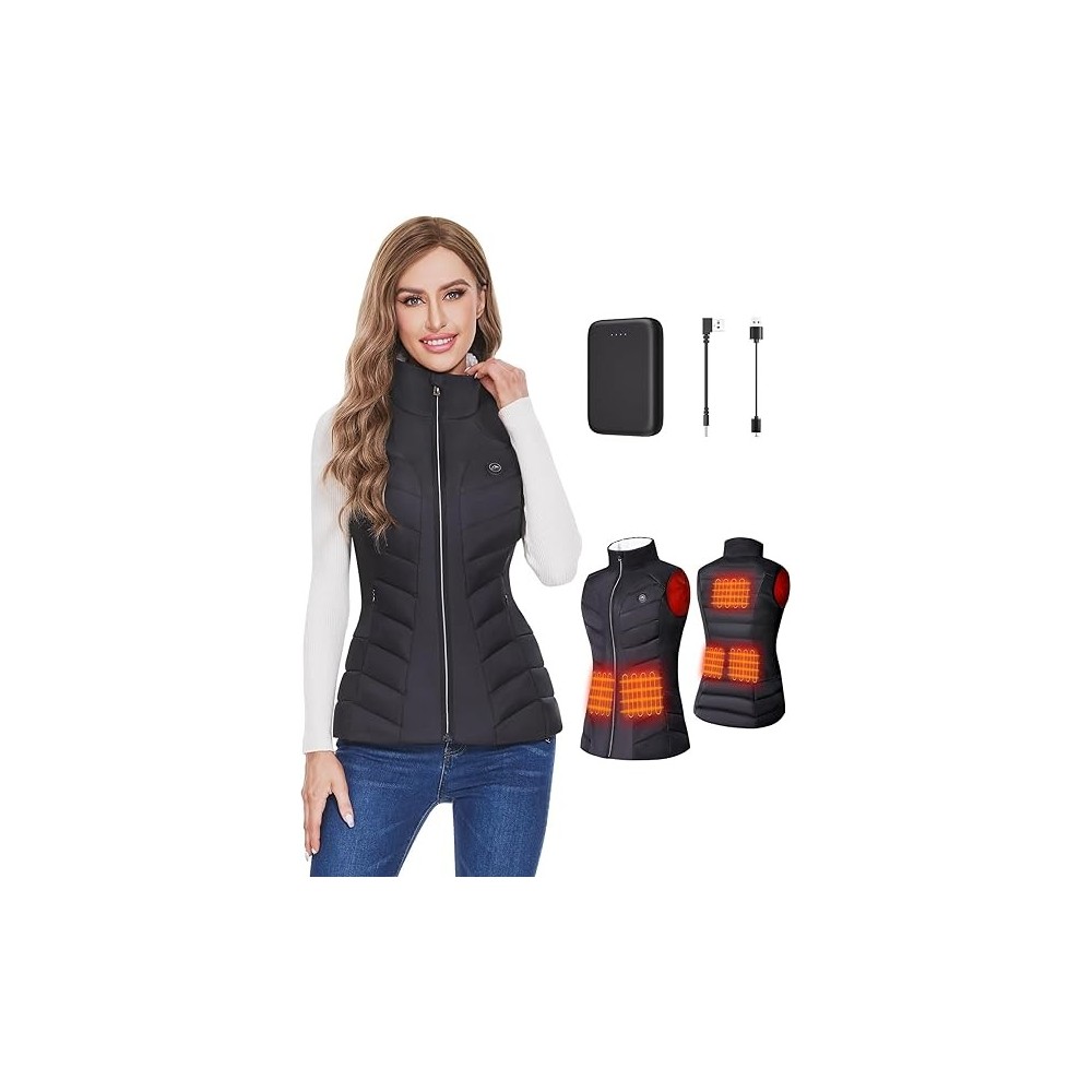 Gilet per riscaldamento femminile Vestiti riscaldati zoseici, taglia S, nero