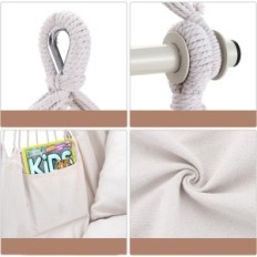 Silla colgante OHUHU, 2 almohadas, un conjunto de ganchos de techo, 150 kg, beige