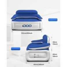 Sofá inflável Idoo, modelo I-C-022, 152x92x84 cm, azul