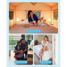 Inflatable mattress Idoo Model I-C-018, 203x152x33cm, blue