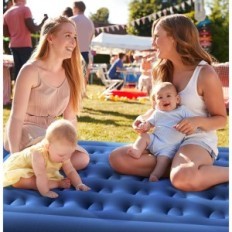 Opblaasbare matras Idoo Model I-C-018, 203x152x33cm, blauw