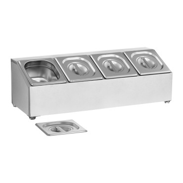 Matsalbutiker Stand 4 x GN1 / 6 + 4 x behållare
