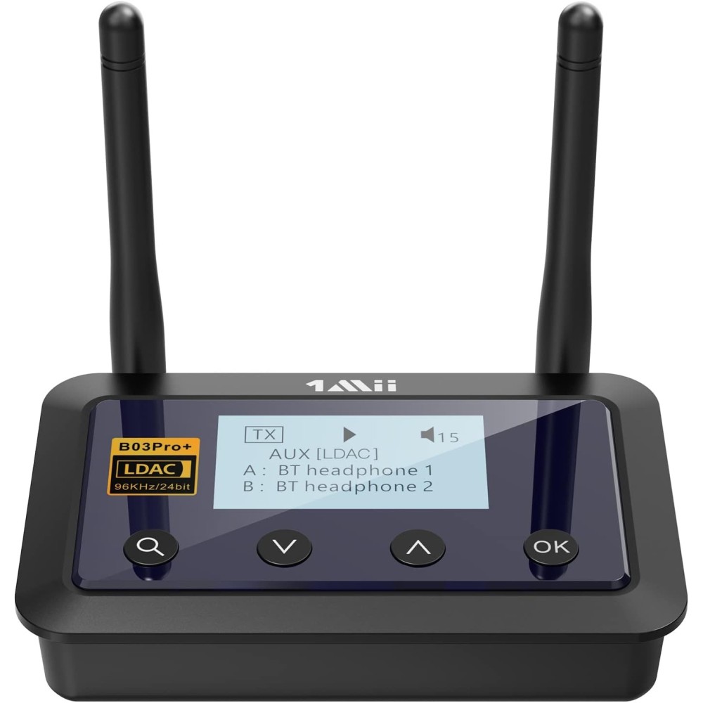 Wireless 1MII B03pro + Bluetooth 5.3 Adaptador de áudio, LDAC para TV