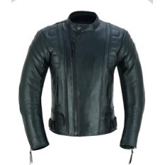 Casaco de Motocicleta Masculino, Couro, Com Revestimento CE MBJ-08A, Preto, Tamanho L