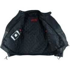 Veste de moto pour hommes, cuir, avec revêtement CE MBJ-08A, Noir, Taille L
