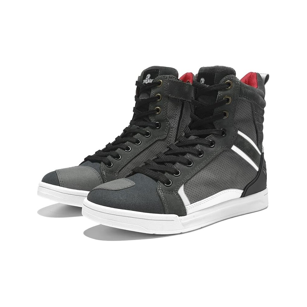 Zapatos de motocicleta de cuero para hombres, suela antideslizante, tamaño 42