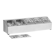 Ēdināšanas veikali Stand 5 X GN1 / 6 + 5 X konteineri
