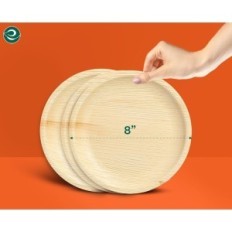 Piatti dell'anima Eco rotondi, 20 cm, compostati dalle foglie di palma, 400 pezzi.