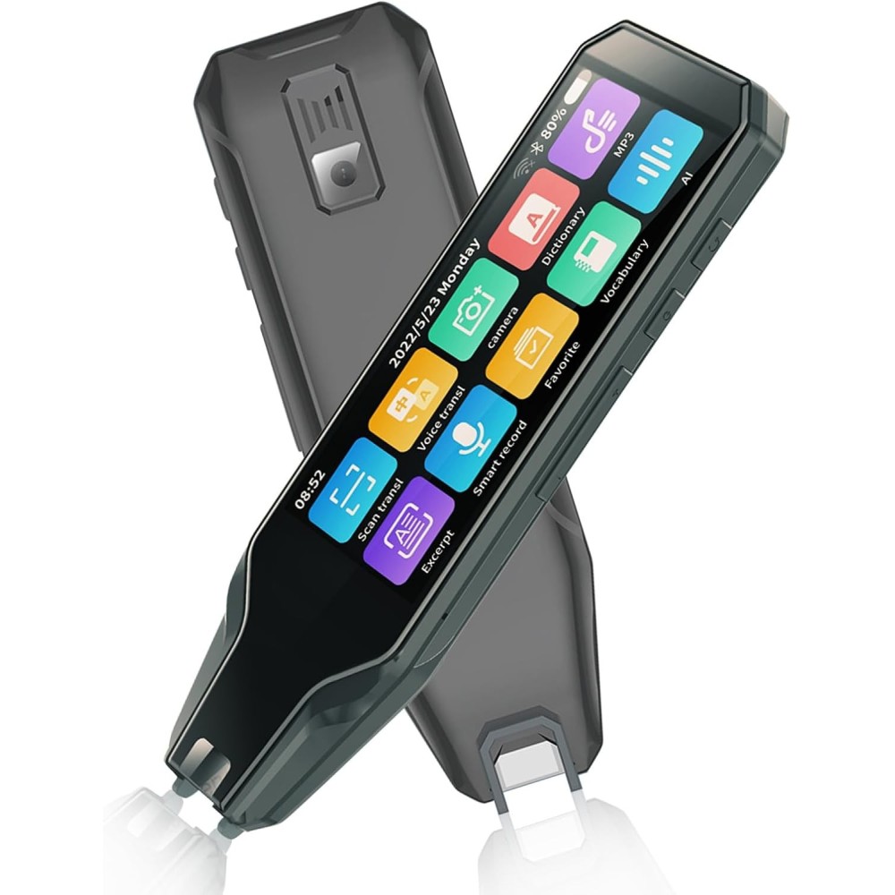 Oversetter med en Feather Scanner RoadTime OCR, 134 Språk, Voic Oversettelse