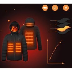 Antarctica Gear men's jacket, 16000 mAh, 3XL size, black