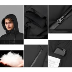 Antarktis Gang Herrenjacke, 16000 mAh, 3XL Größe, schwarz