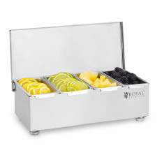 Recipientes de Barmain para accesorios para bebidas de acero inoxidable 4 piezas + carcasa