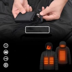 Antarktis gear mænds jakke, 16000 mAh, 3XL størrelse, sort