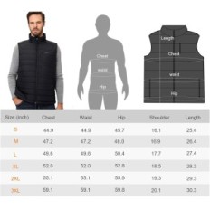 Men's heating vest Sevdea 16000mAh 7,4V, XXL size, black