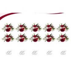 Bloemencomposities Bosmon, 10 stuks, 24 cm, Bourgondië-White