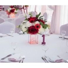 Floral compositions blosmon, 10 pieces, 24 cm, burgundy-white