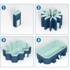 Vassoio per bambini Kyaoayo, pieghevole, blu, 406 x 230 x 55 cm, usato